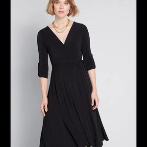 ModCloth Black Wrap Dress
